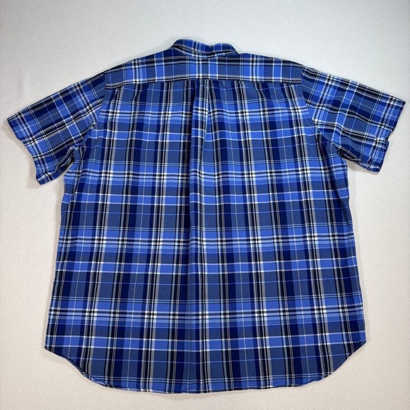 Polo Ralph Lauren‎ Oxford Shirt Men's 2XB Blue Cotton Plaid Pocket Flesh Pony - Picture 2 of 14
